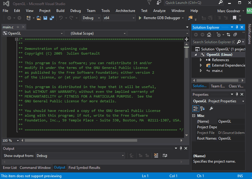 python tools for visual studio 2015 no output